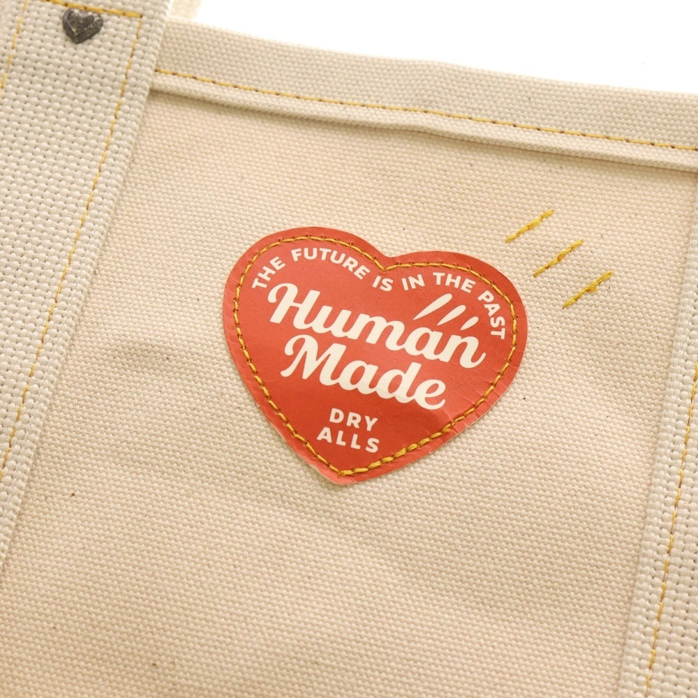 HUMAN MADE(ヒューマンメイド) 25SS CANVAS TOTE LARGE HM29GD004 ハート ロゴ キャンバス トートバッグ アイボリー HM29GD004