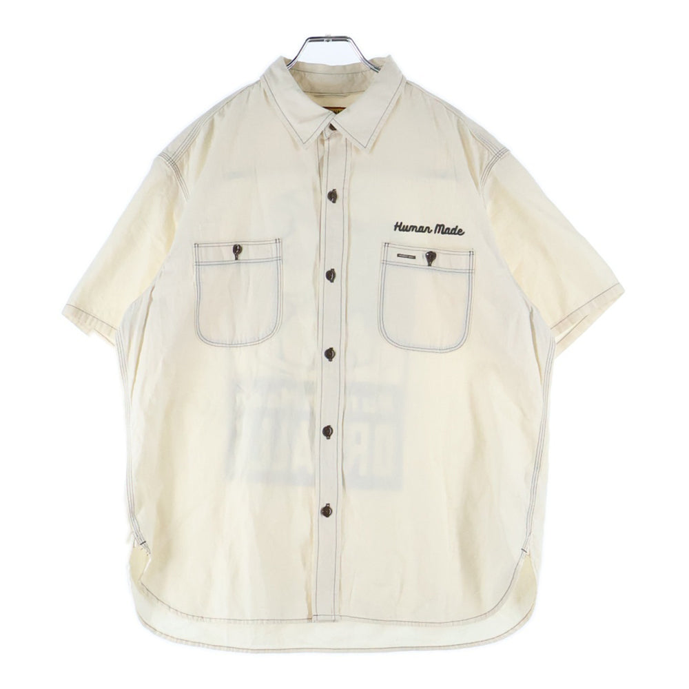 HUMAN MADE(ヒューマンメイド) CHAMBRAY S/S SHIRT シャンブレー ショートスリーブ コットンシャツ アイボリー HM29SH015