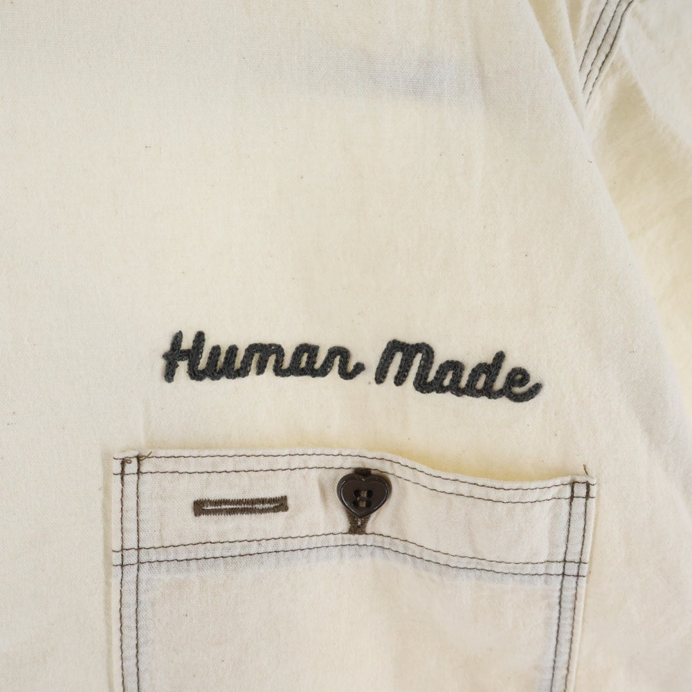 HUMAN MADE(ヒューマンメイド) CHAMBRAY S/S SHIRT シャンブレー ショートスリーブ コットンシャツ アイボリー HM29SH015