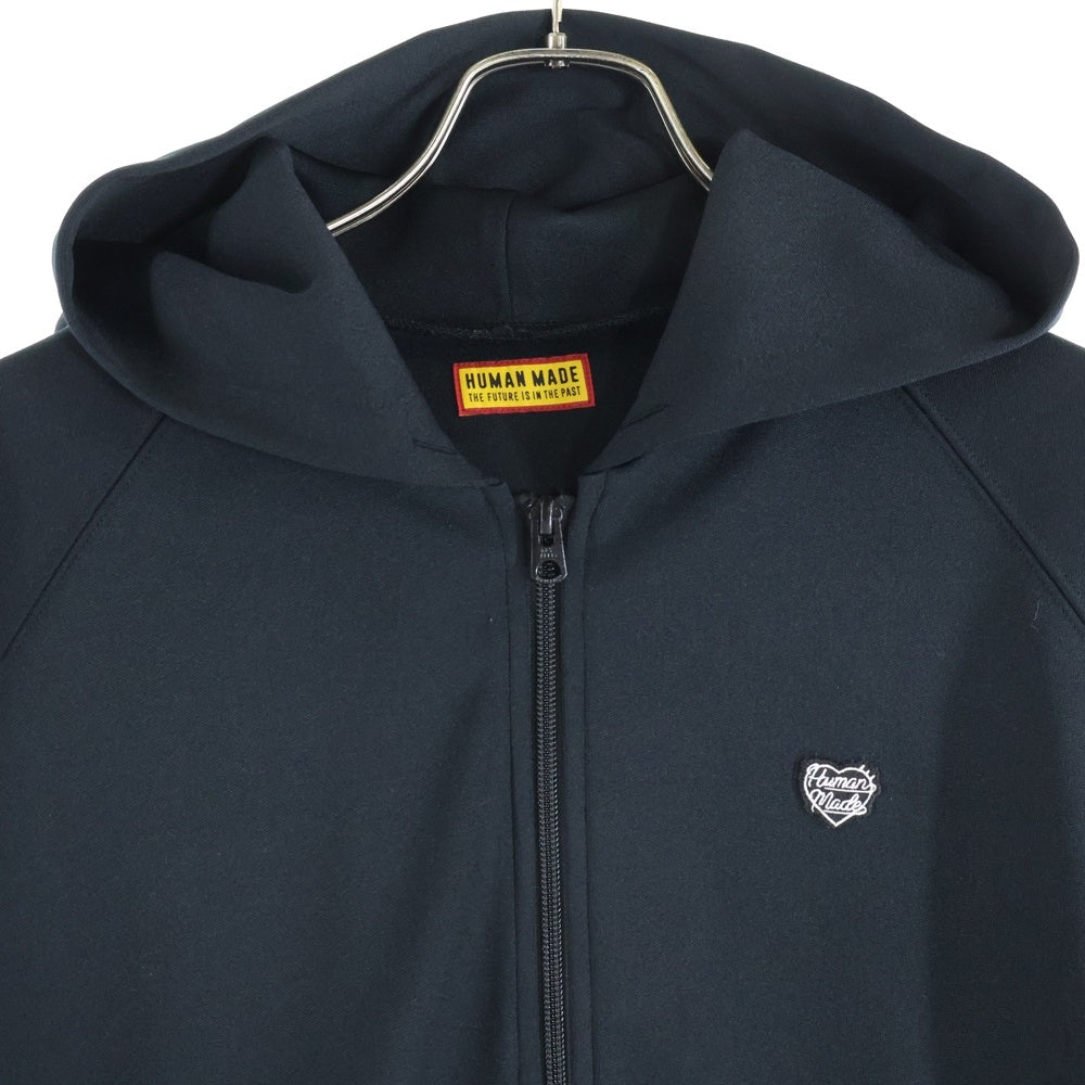 HUMAN MADE(ヒューマンメイド) ZIP-UP HOODIE サイドライン ジップアップスウェットパーカー フーディー ブラック HM30CS019
