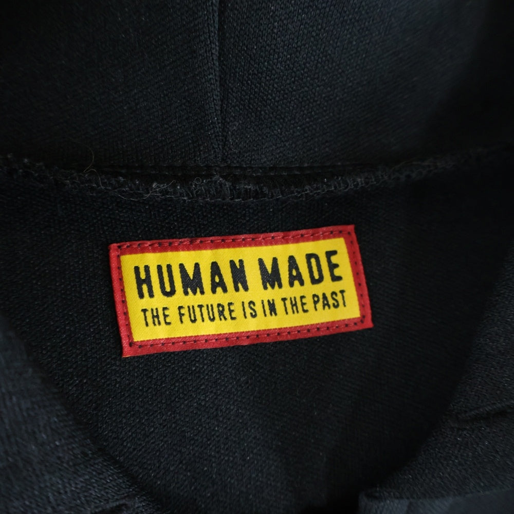 HUMAN MADE(ヒューマンメイド) ZIP-UP HOODIE サイドライン ジップアップスウェットパーカー フーディー ブラック HM30CS019