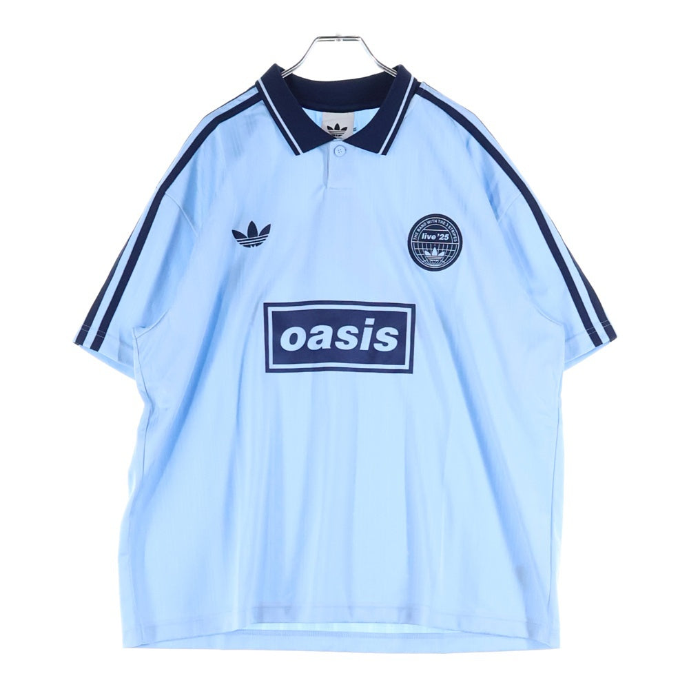 adidas(アディダス) ×OASIS オアシス ツアー ジャカード ジャージ ショートスリーブ ゲームシャツ ブルー KT3436 F5763