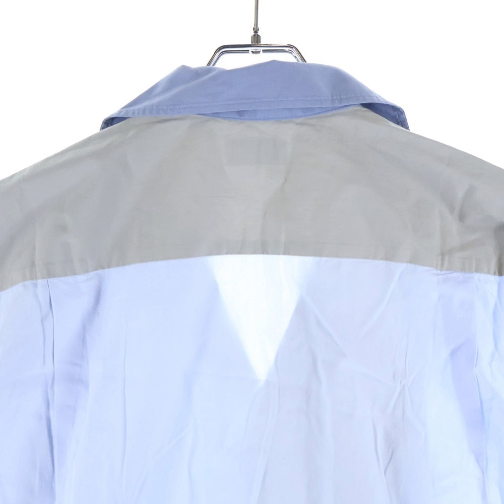 HUMAN MADE(ヒューマンメイド) 25SS PANEL SHIRT パネル パッチワーク オープンカラーシャツ ブルー/グレー HM29SH024