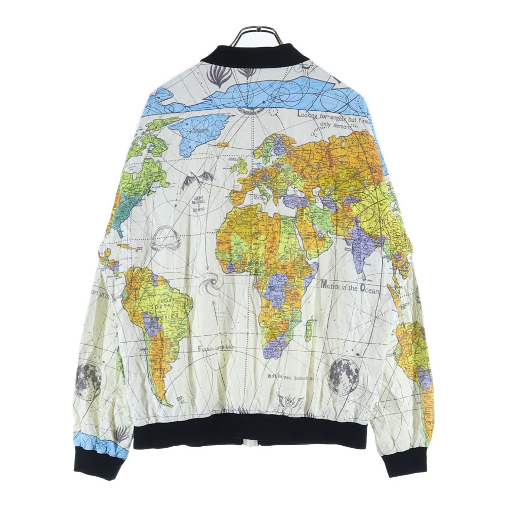 SAINT MICHAEL(セントマイケル) DR.WOO DW BJ PAPER JKT WORLD MAP WHITE ワールド マップ ペーパー ジャケット マルチ SM-S23-0000-084