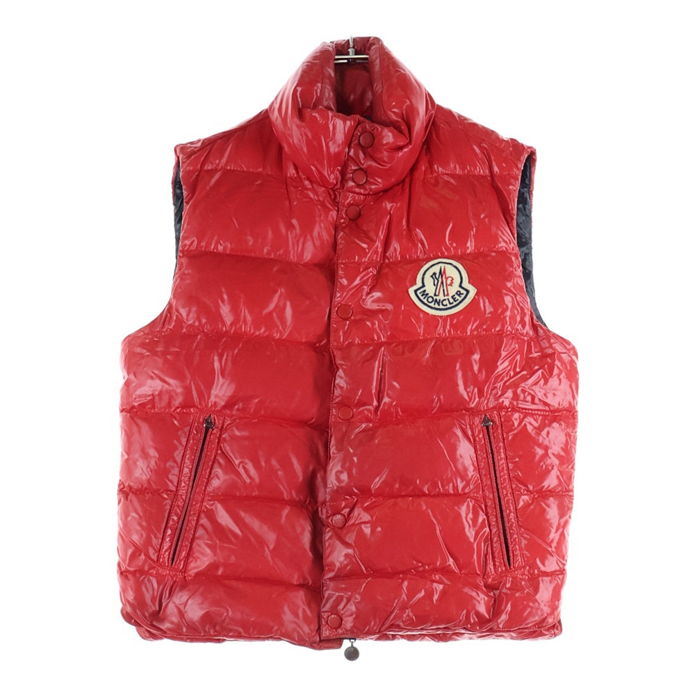 MONCLER(モンクレール) TIBET チベット 胸エンブロイダリーデザイン ダブルポケット ジップアップ ダウンベスト レッド 43302 60 68950