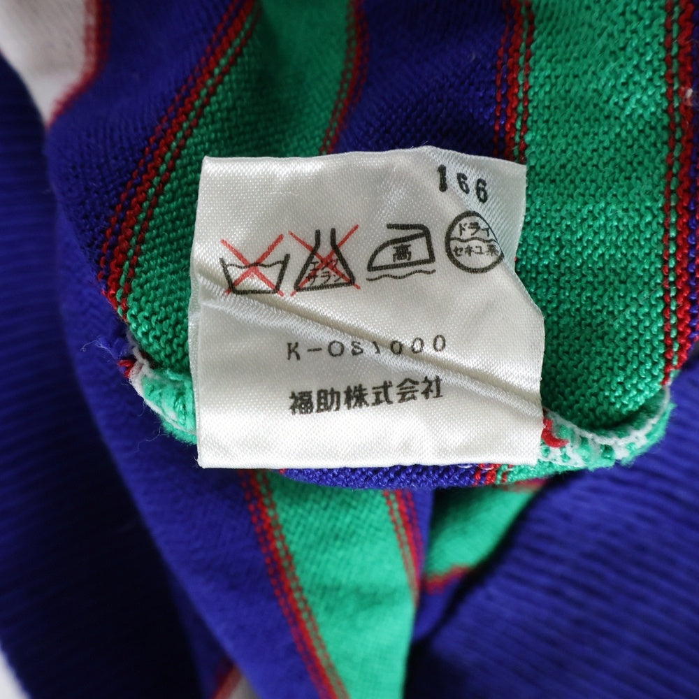 YVES SAINT LAURENT(イヴサンローラン) ビックボタンデザイン ボーダー柄 半袖ポロシャツ レディース マルチカラー WK83-264