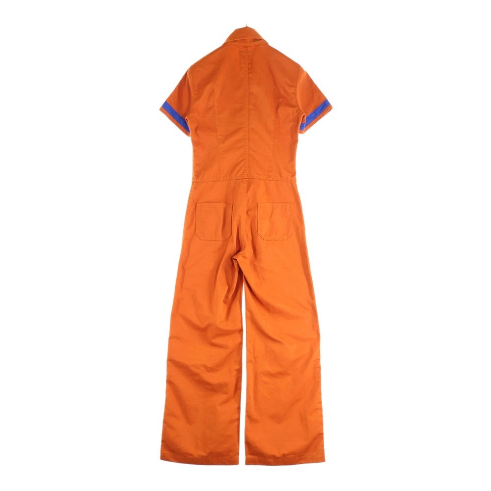 HYSTERIC GLAMOUR(ヒステリックグラマー) フロントパッチワークデザイン マルチポケット ジップアップ オールインワン ツナギ レディース オレンジ 01201AS01