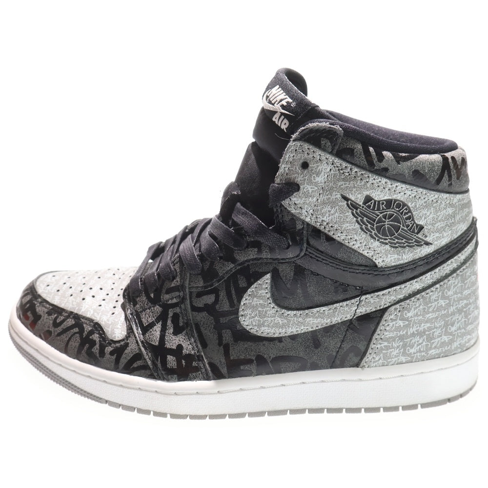NIKE(ナイキ) AIR JORDAN 1 RETRO HIGH OG REBELLIONAIRE エアジョーダン1 レベリオネア ハイカットスニーカー ブラック/グレー US9/27cm 555088-036