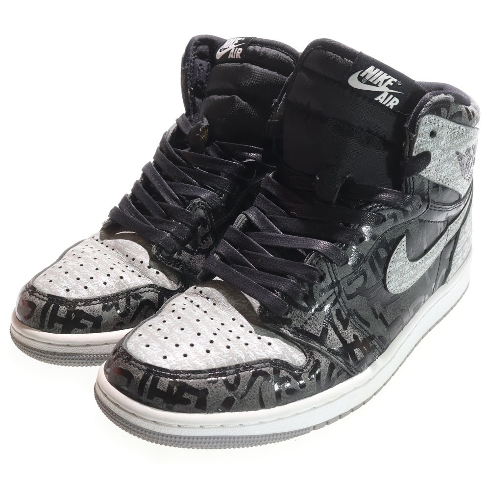 NIKE(ナイキ) AIR JORDAN 1 RETRO HIGH OG REBELLIONAIRE エアジョーダン1 レベリオネア ハイカットスニーカー ブラック/グレー US9/27cm 555088-036