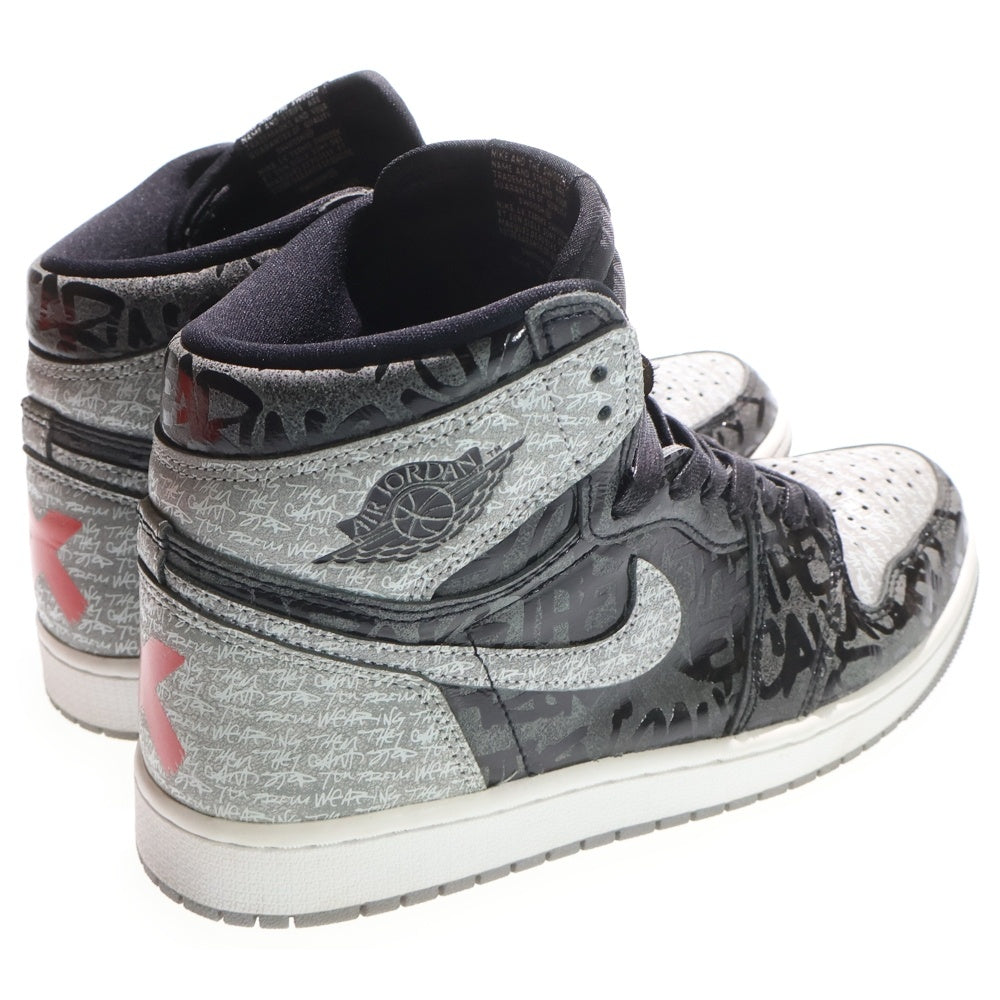 NIKE(ナイキ) AIR JORDAN 1 RETRO HIGH OG REBELLIONAIRE エアジョーダン1 レベリオネア ハイカットスニーカー ブラック/グレー US9/27cm 555088-036