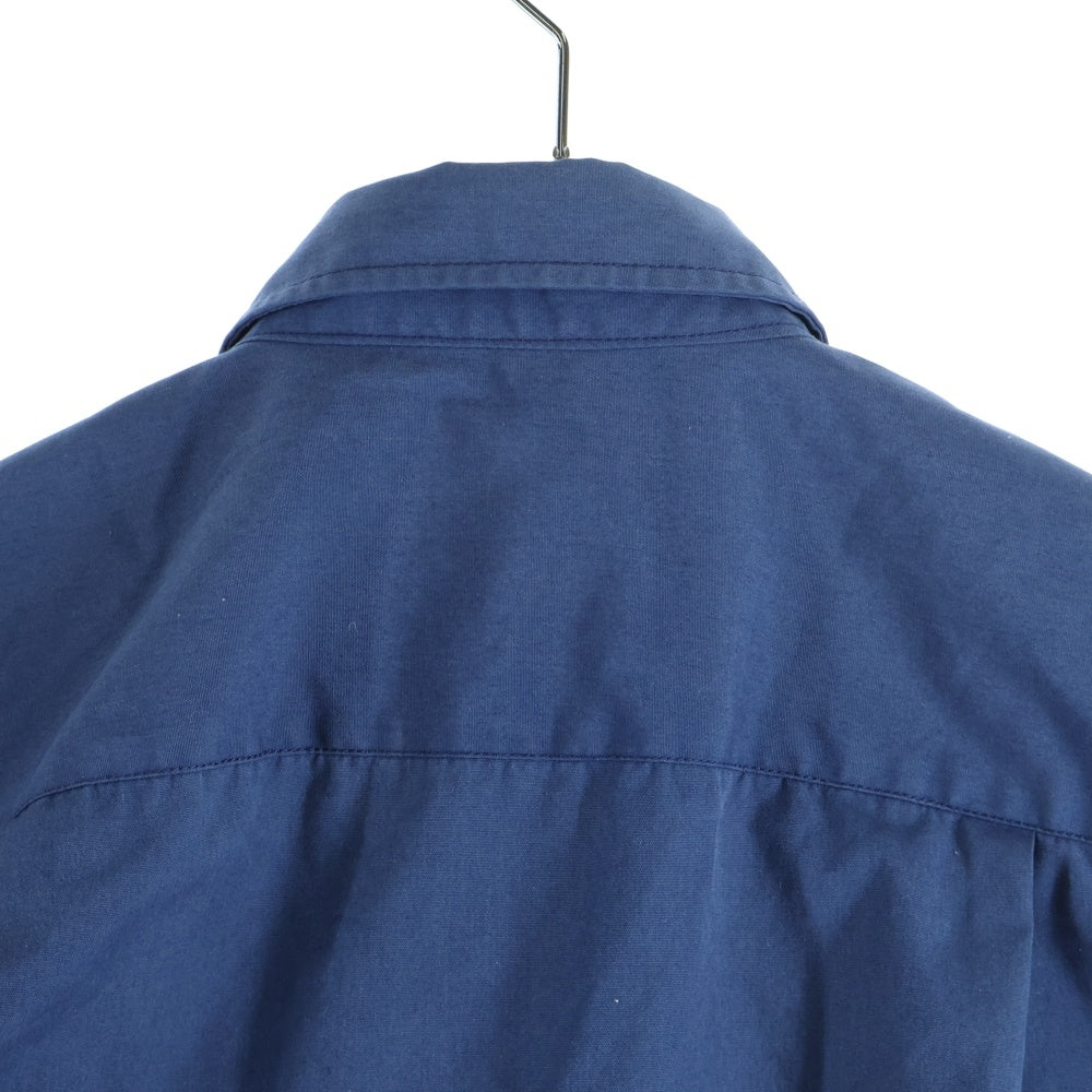 STUSSY(ステューシー) コットン ロゴワッペン 半袖 ワークシャツ ネイビー