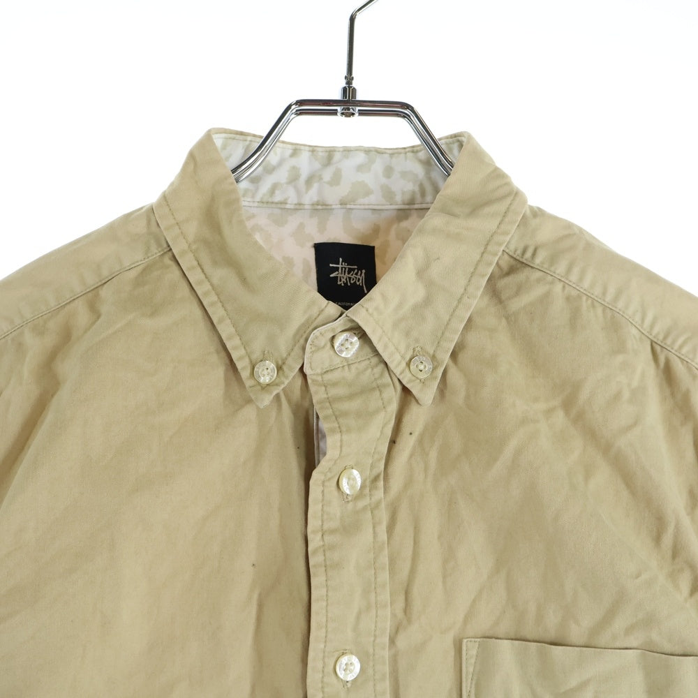 STUSSY(ステューシー) コットン ボタンダウン 七分袖シャツ ベージュ