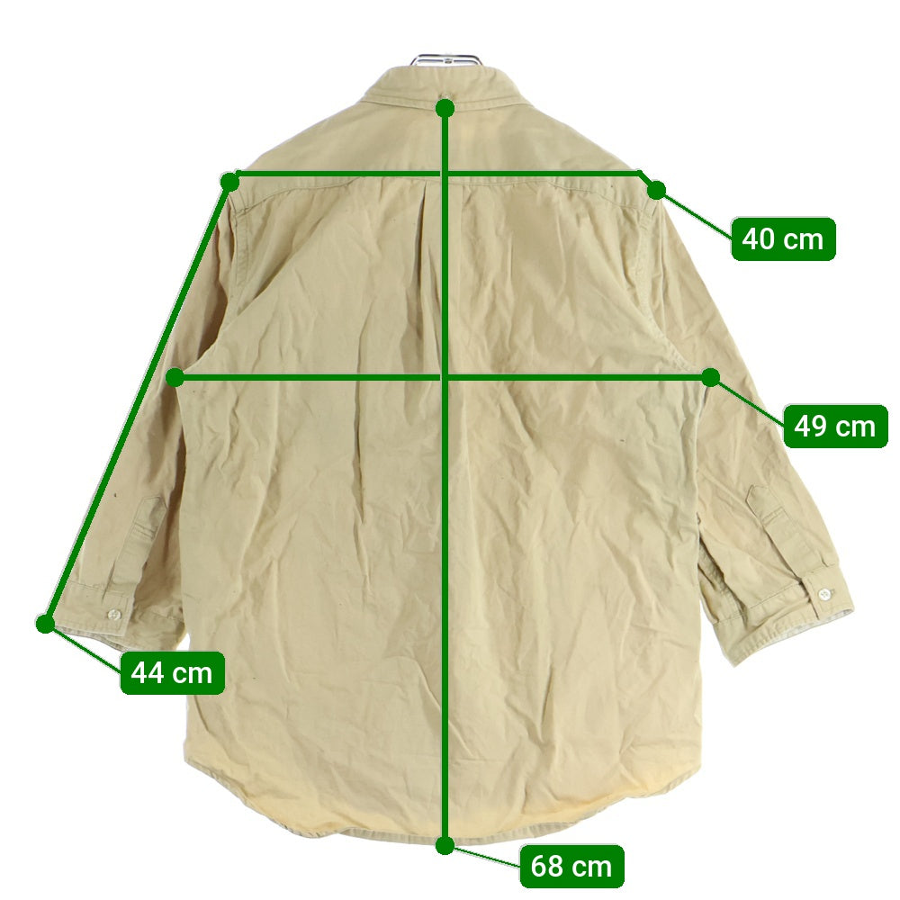 STUSSY(ステューシー) コットン ボタンダウン 七分袖シャツ ベージュ