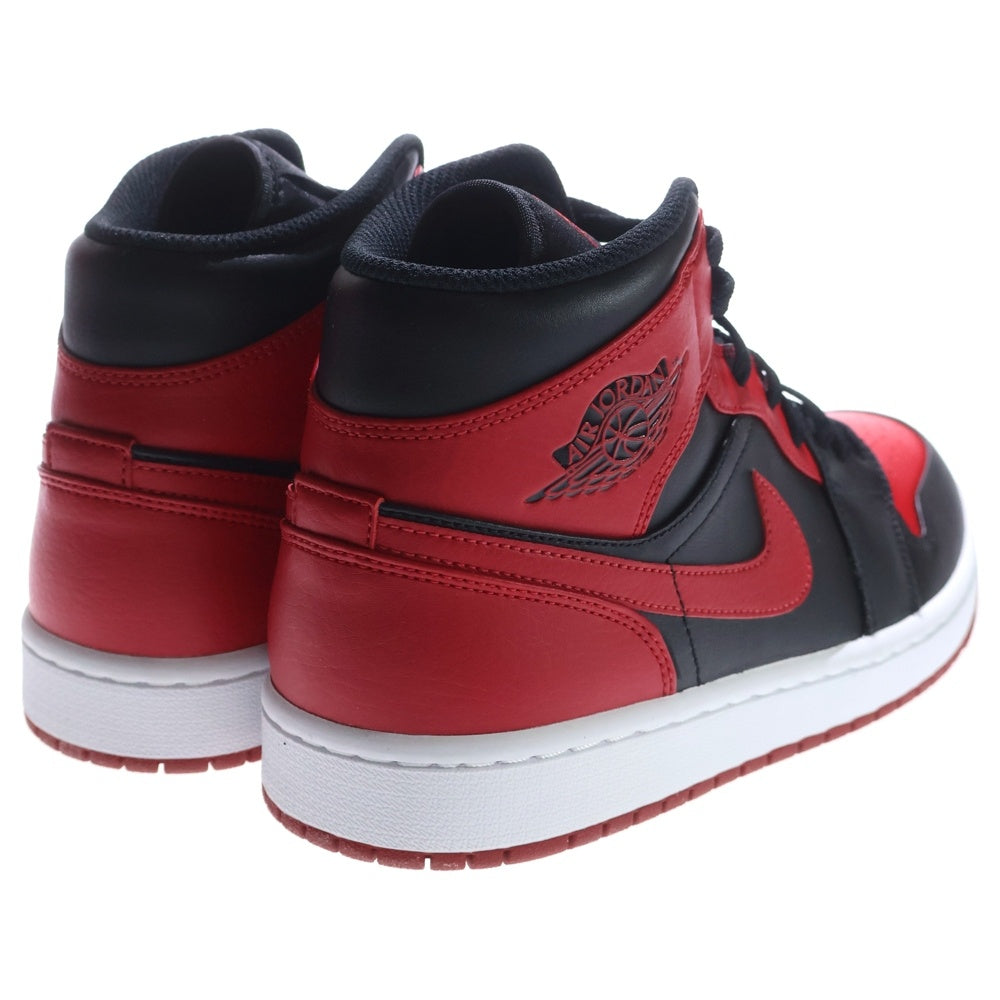 NIKE(ナイキ) AIR JORDAN 1 MID BRED エアージョーダン ブレッド ハイカットスニーカー ブラック/レッド US9/27cm 554724-074