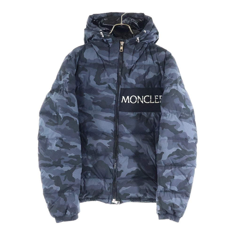 MONCLER(モンクレール) 18AW AITON GIUBBOTTO アイトン カモ柄 フロントロゴ ジップアップ ダウンジャケット ネイビー D2091418405