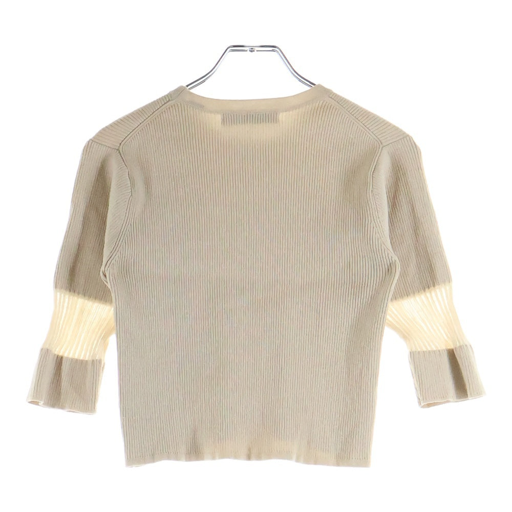 NO BRAND(ノーブランド) ETRE TOKYO (エトレトウキョウ) ショート丈 クルーネック長袖Tシャツ カットソー レディース ベージュ