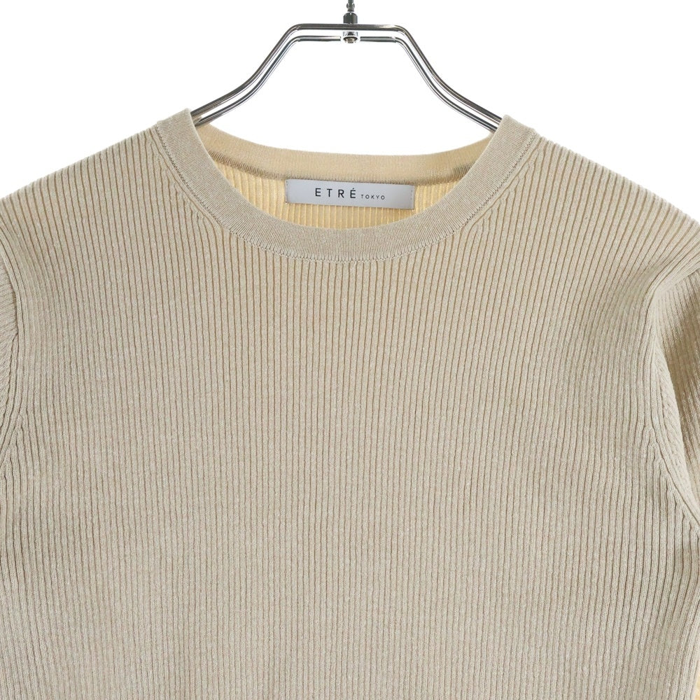 NO BRAND(ノーブランド) ETRE TOKYO (エトレトウキョウ) ショート丈 クルーネック長袖Tシャツ カットソー レディース ベージュ