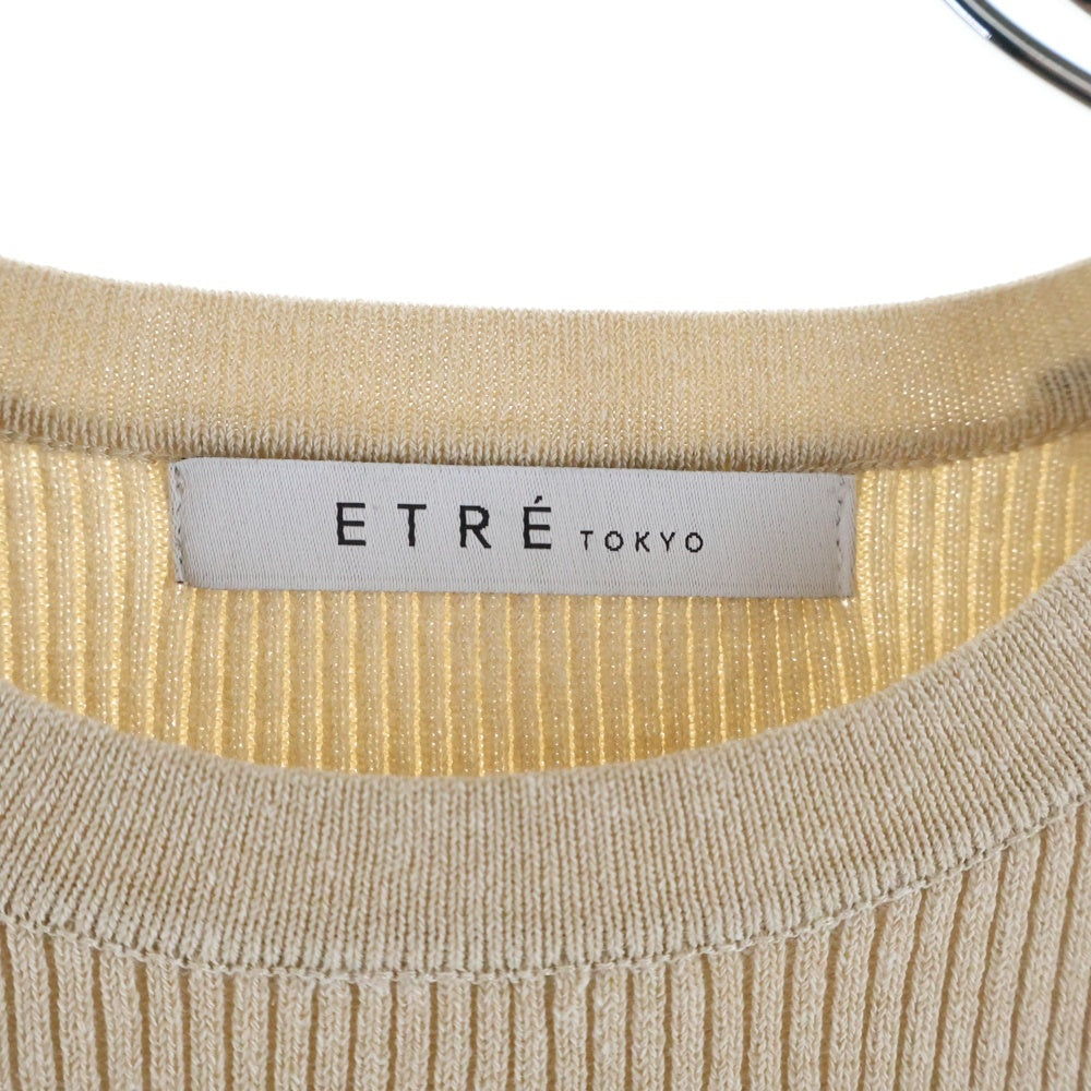 NO BRAND(ノーブランド) ETRE TOKYO (エトレトウキョウ) ショート丈 クルーネック長袖Tシャツ カットソー レディース ベージュ