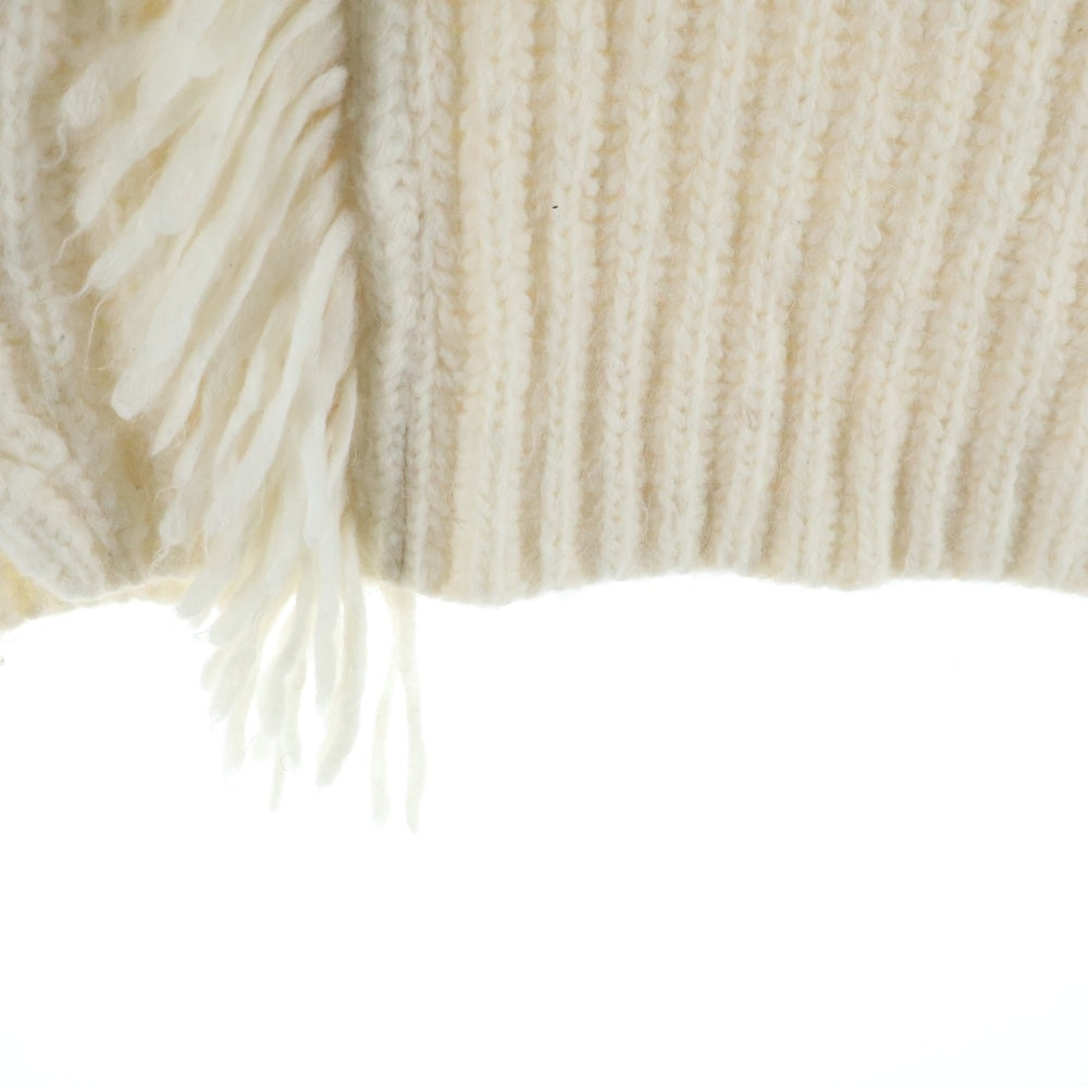 DRAWER(ドゥロワー) フリンジ クルーネックニットセーター レディース ホワイト 6513-106-0528