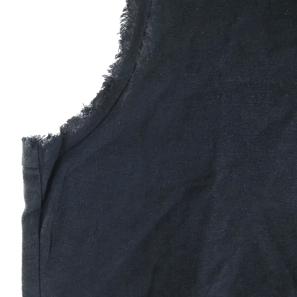 NO BRAND(ノーブランド) R'IAM-PLAGE (リアムプラージュ) カットオフ ボタンベスト レディース ブラック 23-050-922-6000-1-0