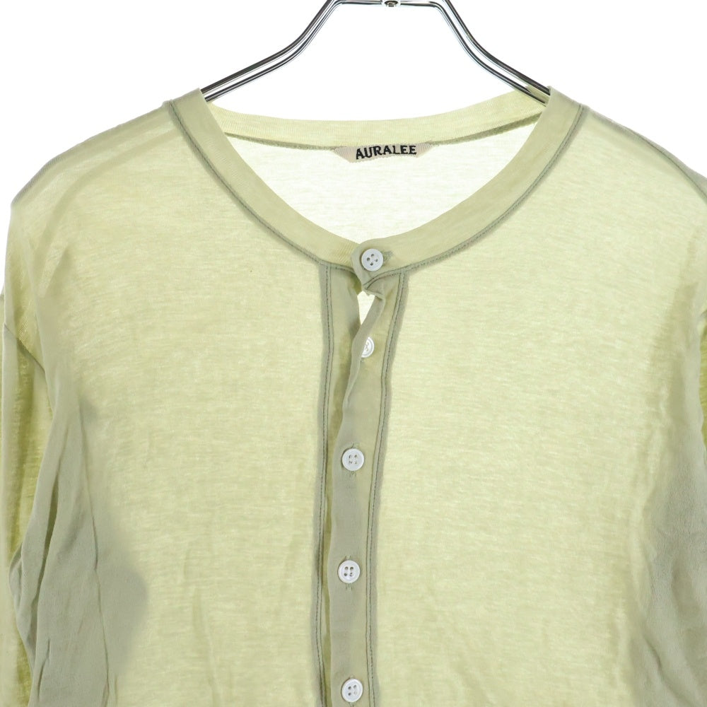 AURALEE(オーラリー) コットン ショート丈 ボタンカーディガン レディース グリーン A9SC01HF