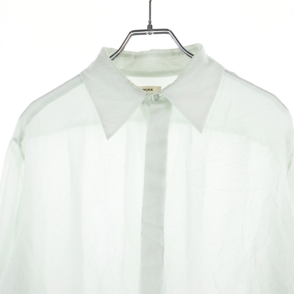 BLAMINK(ブラミンク) 比翼 ロングスリーブ シルクシャツ レディース ブルー 7921-230-0205