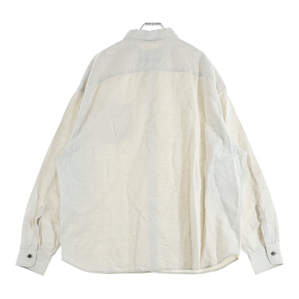 PRADA(プラダ) トライアングルロゴプレート シャンブレー 長袖シャツ アイボリー GEC105 S000