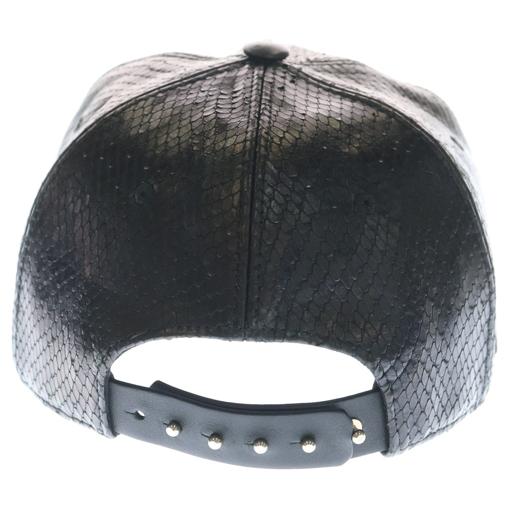GIUSEPPE ZANOTTI(ジュゼッペ ザノッティ) パイソン柄 レザー キャップ ブラック