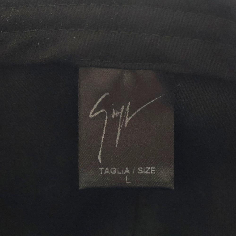 GIUSEPPE ZANOTTI(ジュゼッペ ザノッティ) パイソン柄 レザー キャップ ブラック