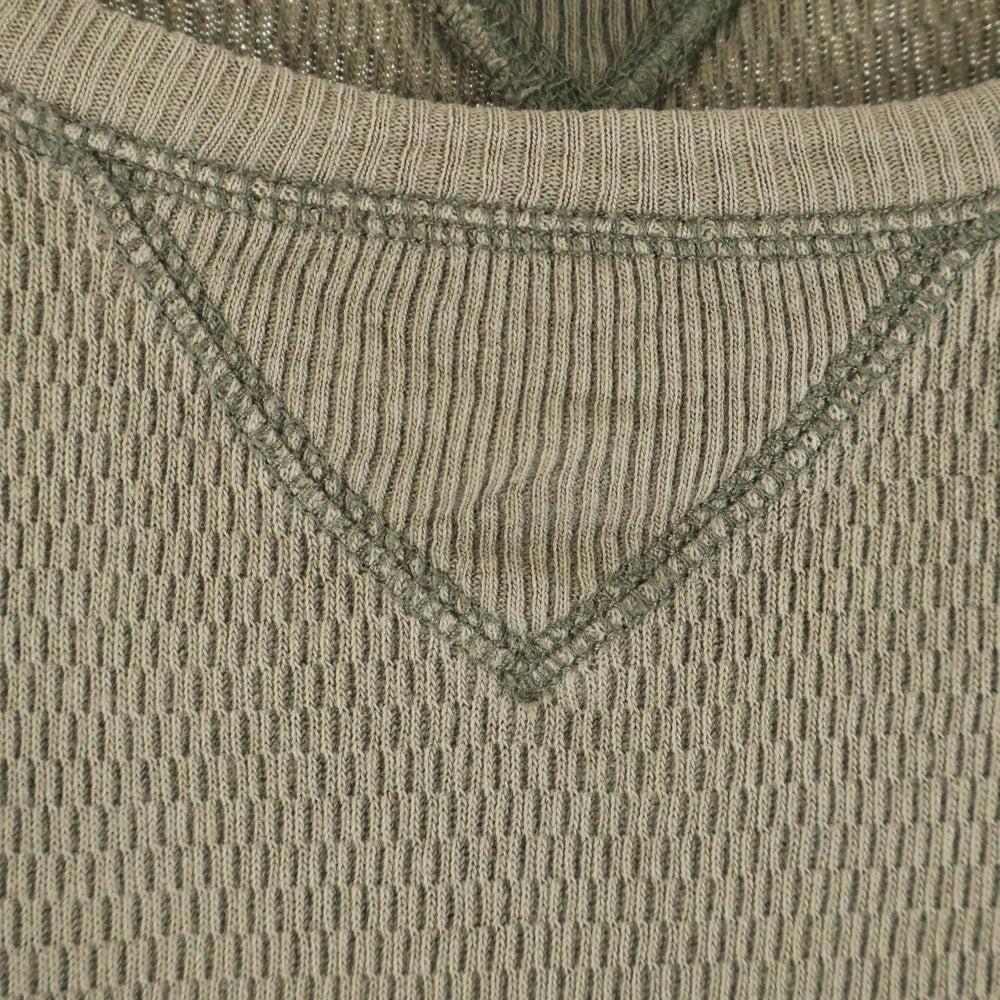 RRL(ダブルアールエル) 両V クルーネック サーマル ロングスリーブカットソー 長袖Tシャツ カーキ