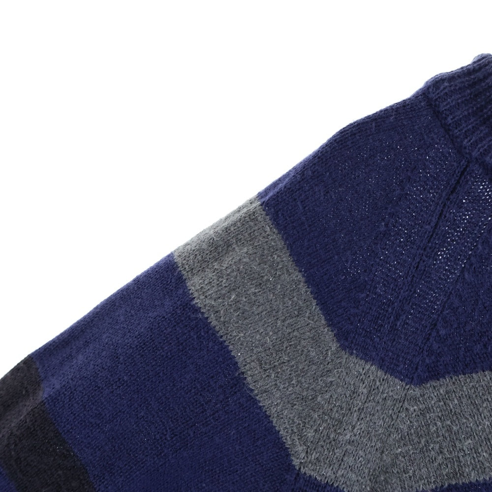 STUSSY(ステューシー) 90S VINTAGE トビウオタグ ボーダー柄 半袖 サマーニット ヴィンテージ カットソー ネイビー