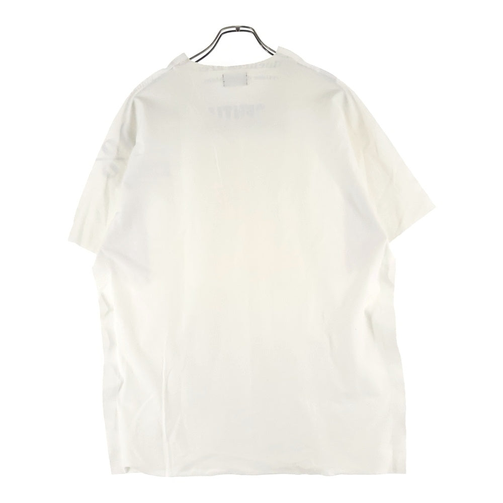 kolor(カラー) カットオフインサイドアウトデザイン フロントプリント クルーネック 半袖Tシャツ カットソー ホワイト