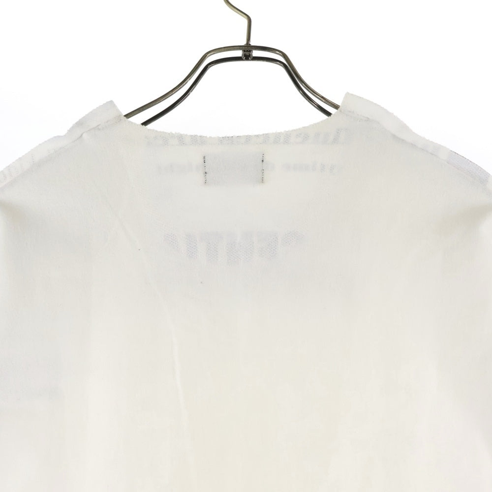 kolor(カラー) カットオフインサイドアウトデザイン フロントプリント クルーネック 半袖Tシャツ カットソー ホワイト