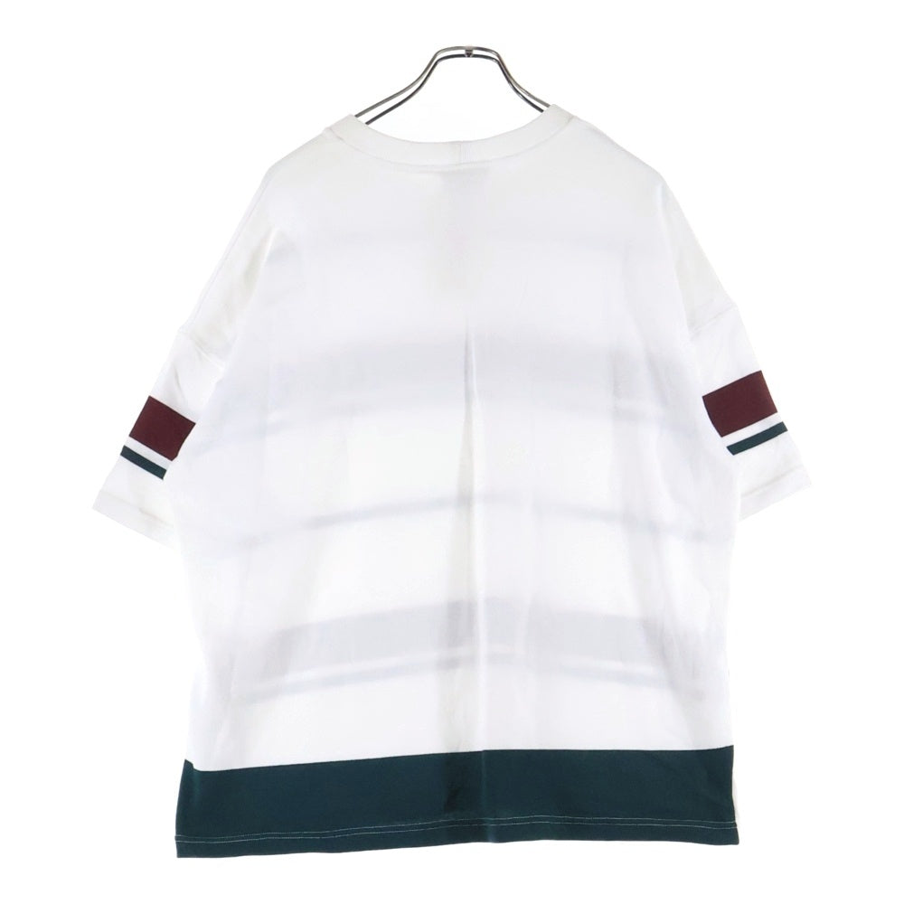 is-ness(イズネス) 18SS BIG RUGGER T-SHIRT ボーダー クルーネック 半袖Tシャツ カットソー ホワイト 30SSCSCT01