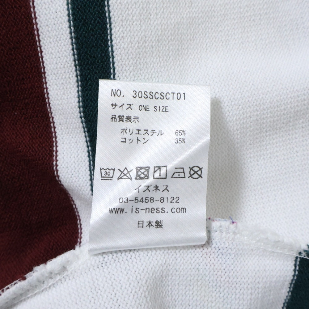 is-ness(イズネス) 18SS BIG RUGGER T-SHIRT ボーダー クルーネック 半袖Tシャツ カットソー ホワイト 30SSCSCT01