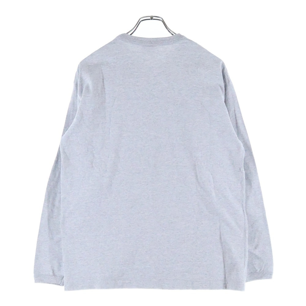 STUSSY(ステューシー) SKULL LOGO L/S TEE スカル フロントロゴプリントTシャツ メキシコ製 長袖クルーネックカットソー グレー