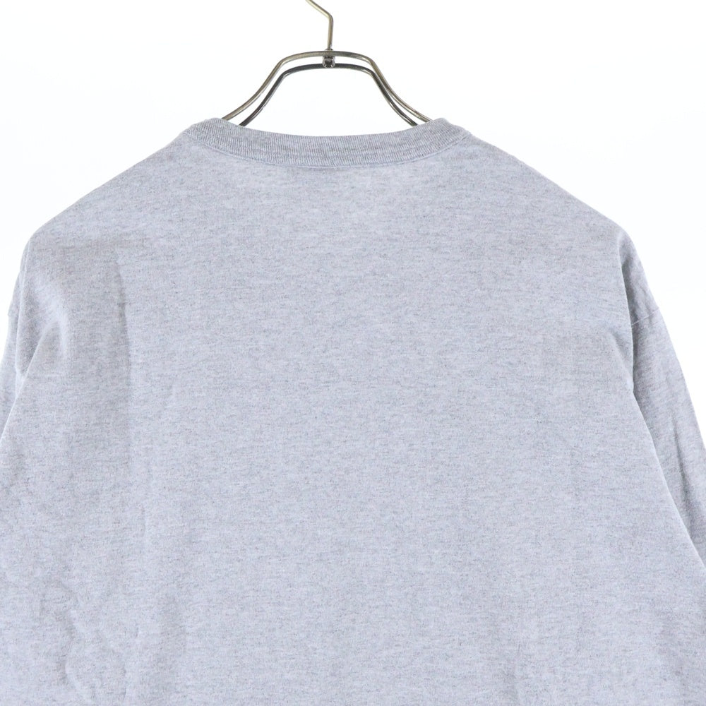 STUSSY(ステューシー) SKULL LOGO L/S TEE スカル フロントロゴプリントTシャツ メキシコ製 長袖クルーネックカットソー グレー