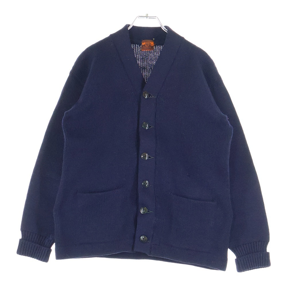 CHAMPION(チャンピオン) 30-40S VINTAGE ヴィンテージ 初期ランタグ パッチ無 ウールニット レタードカーディガン ネイビー