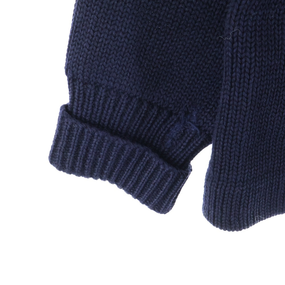 CHAMPION(チャンピオン) 30-40S VINTAGE ヴィンテージ 初期ランタグ パッチ無 ウールニット レタードカーディガン ネイビー