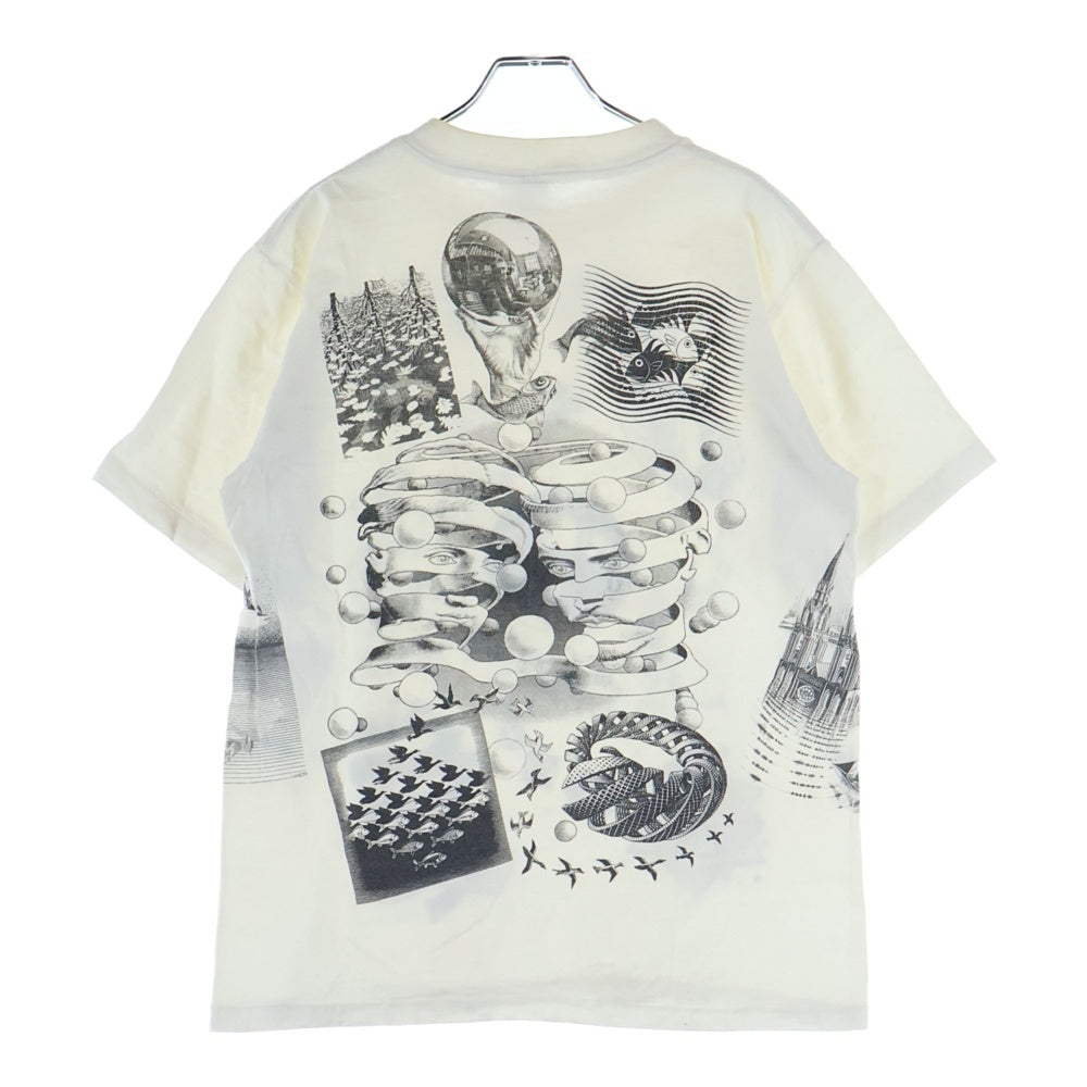 VINTAGE(ヴィンテージ) 90S VINTAGE M.C.ESCHER MULTI T-SHIRT ANDAZIA ヴィンテージ マウリッツエッシャー USA製 だまし絵 クルーネック 半袖Tシャツ カットソー ホワイト
