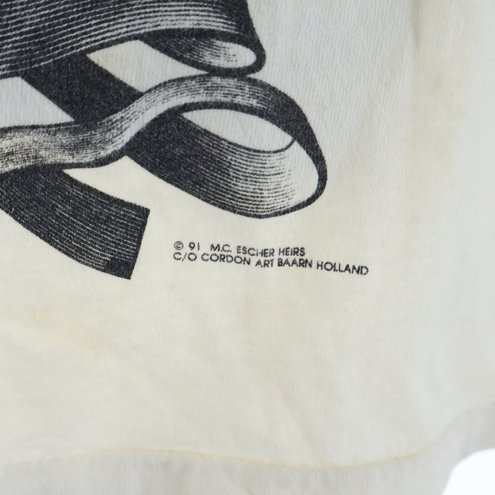 VINTAGE(ヴィンテージ) 90S VINTAGE M.C.ESCHER MULTI T-SHIRT ANDAZIA ヴィンテージ マウリッツエッシャー USA製 だまし絵 クルーネック 半袖Tシャツ カットソー ホワイト