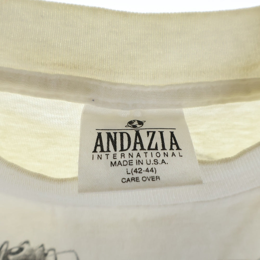 VINTAGE(ヴィンテージ) 90S VINTAGE M.C.ESCHER MULTI T-SHIRT ANDAZIA ヴィンテージ マウリッツエッシャー USA製 だまし絵 クルーネック 半袖Tシャツ カットソー ホワイト