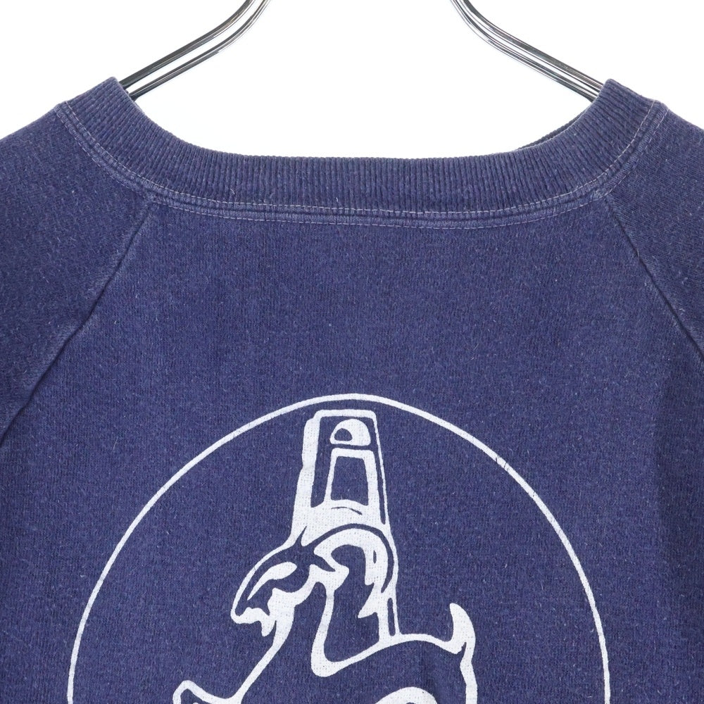 VINTAGE(ヴィンテージ) 70S VINTAGE FRUIT OF THE LOOM CAPRICORN ヴィンテージ USA製 フルーツオブザルーム フロントプリント ラグランスウェット 半袖トレーナー ネイビー