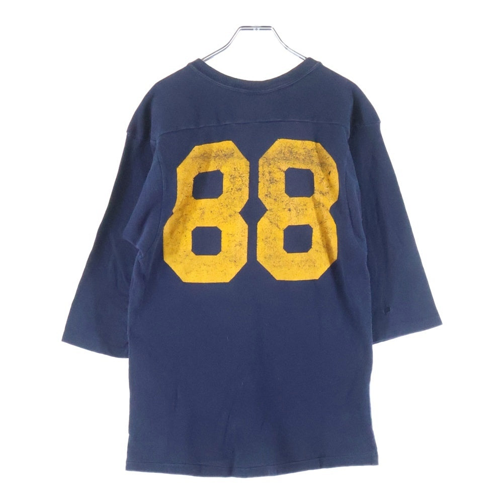 CHAMPION(チャンピオン) 80S VINTAGE NOTRE DAME ヴィンテージ USA製 トリコロールタグ ナンバリングプリント フットボールTシャツ ネイビー