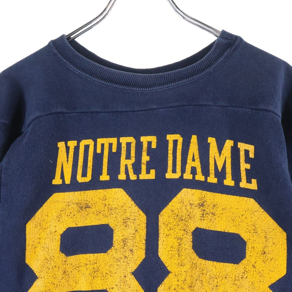 CHAMPION(チャンピオン) 80S VINTAGE NOTRE DAME ヴィンテージ USA製 トリコロールタグ ナンバリングプリント フットボールTシャツ ネイビー