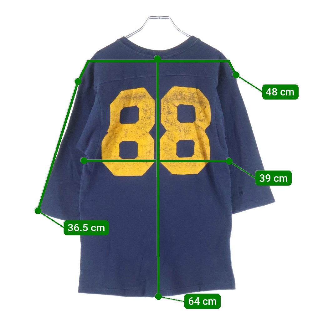 CHAMPION(チャンピオン) 80S VINTAGE NOTRE DAME ヴィンテージ USA製 トリコロールタグ ナンバリングプリント フットボールTシャツ ネイビー