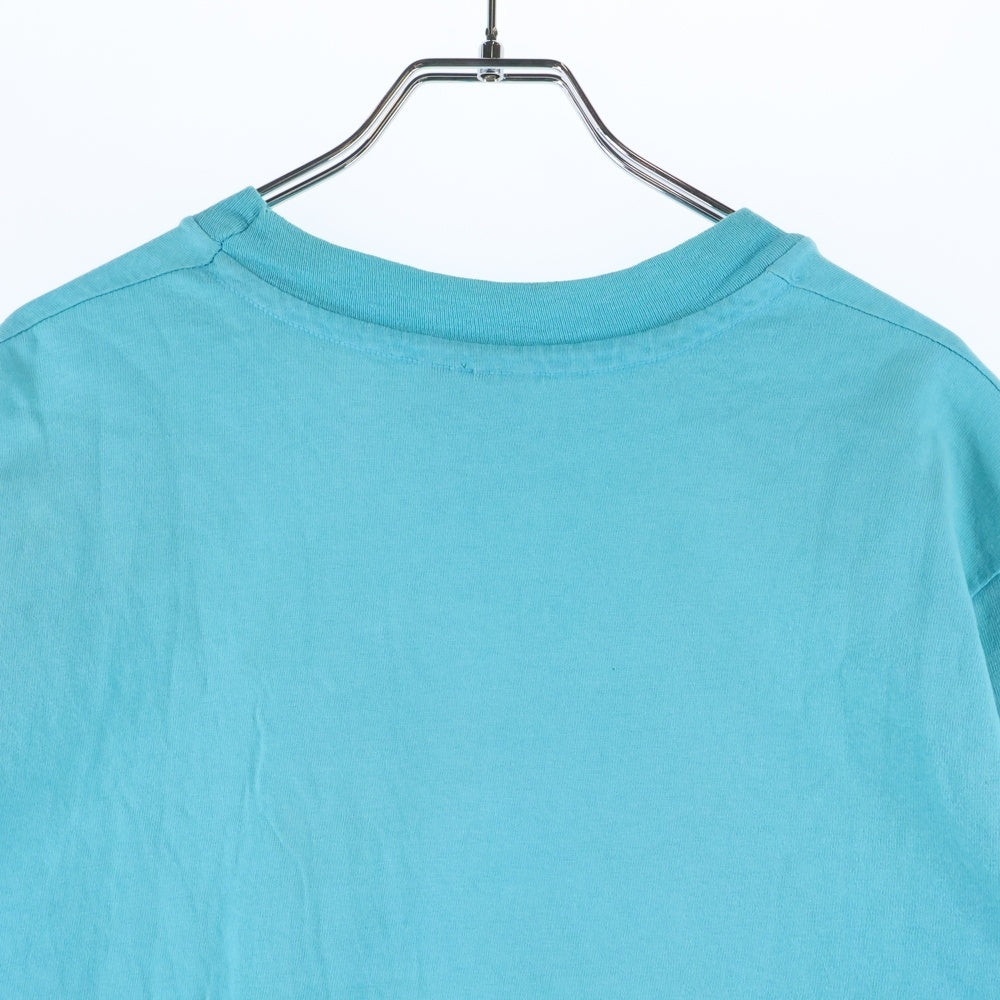 L.L.Bean(エルエルビーン) 80S VINTAGE ヴィンテージ USA製 HANESボディ フロントプリント クルーネック 半袖Tシャツ カットソー ブルー
