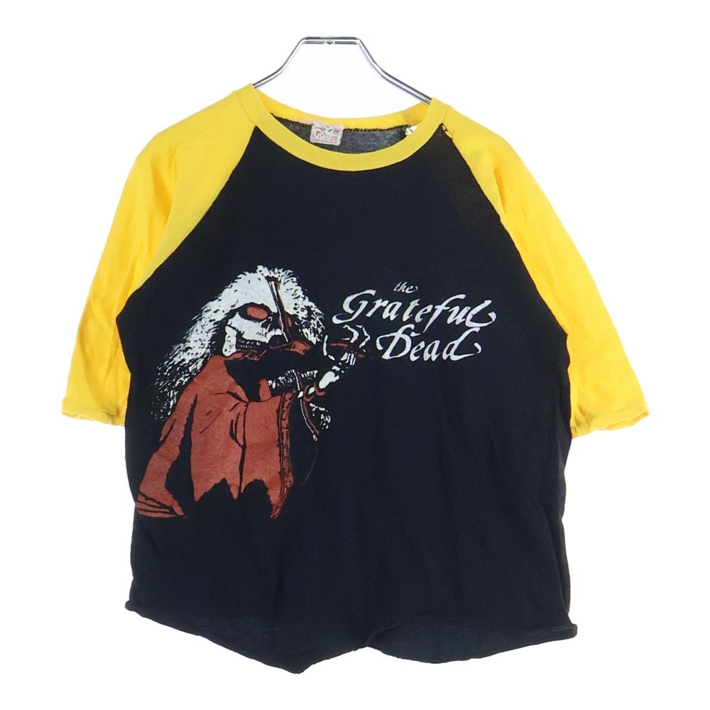 VINTAGE(ヴィンテージ) 80S GRATEFUL DEAD TASTY ヴィンテージ パキスタン製 グレイトフルデッド コットン ラグランTシャツ カットソー イエロー/ブラック