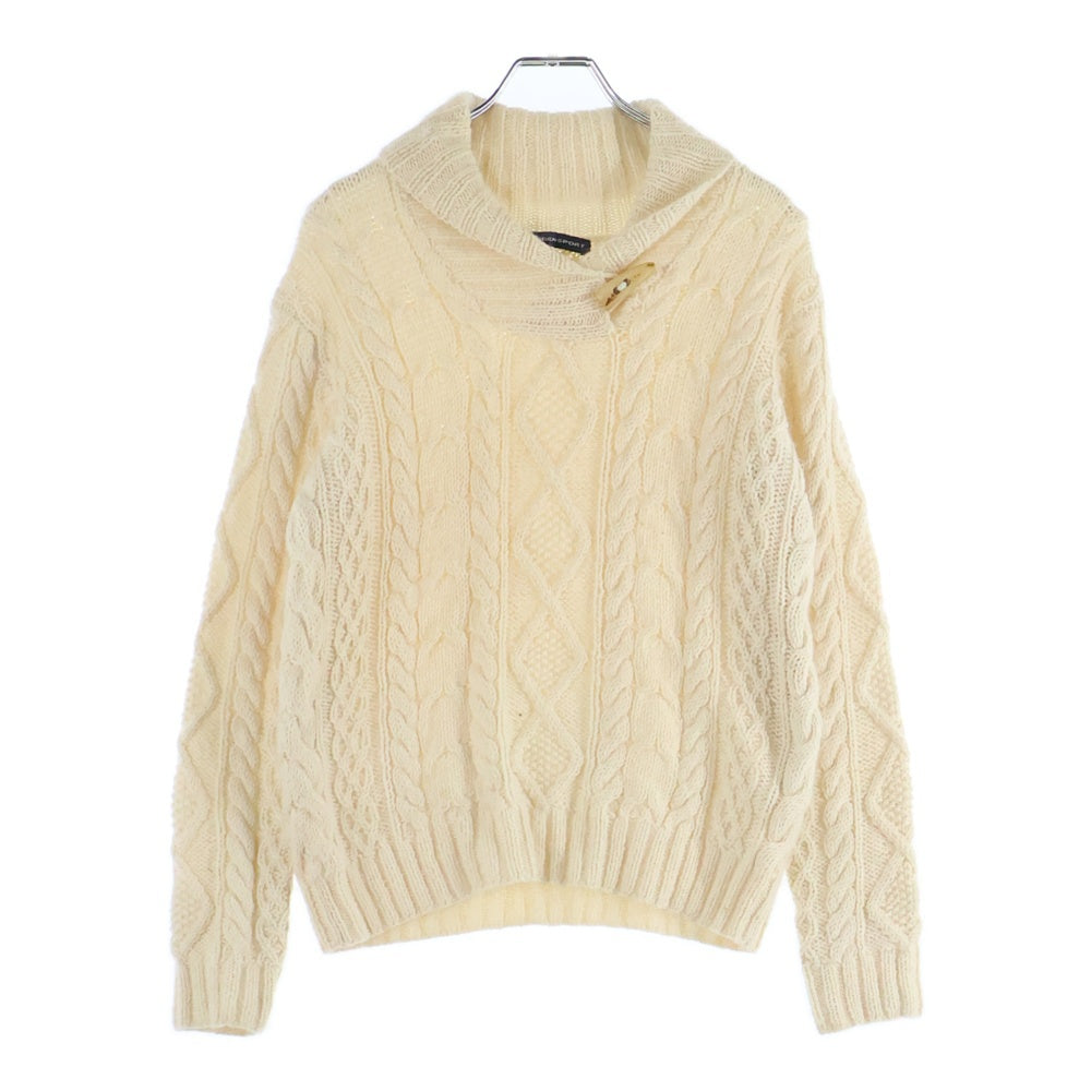 RALPH LAUREN SPORT(ラルフローレン スポーツ) モヘア混 ショールカラー ケーブルニット セーター アイボリー レディース