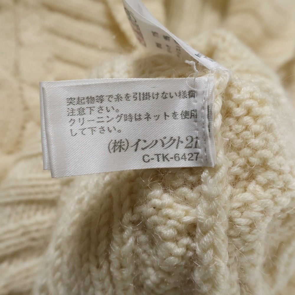 RALPH LAUREN SPORT(ラルフローレン スポーツ) モヘア混 ショールカラー ケーブルニット セーター アイボリー レディース